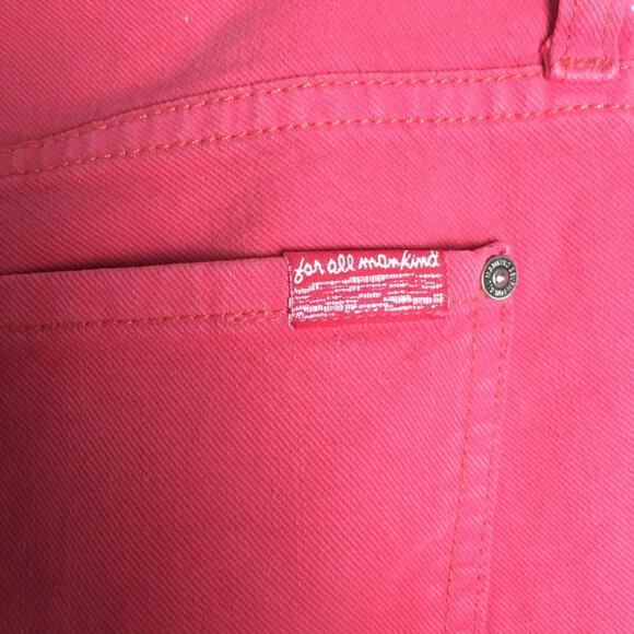 7 For All Mankind Jeans The Slim Cigarette Distressed Peony Pink - Picture 7 of 12